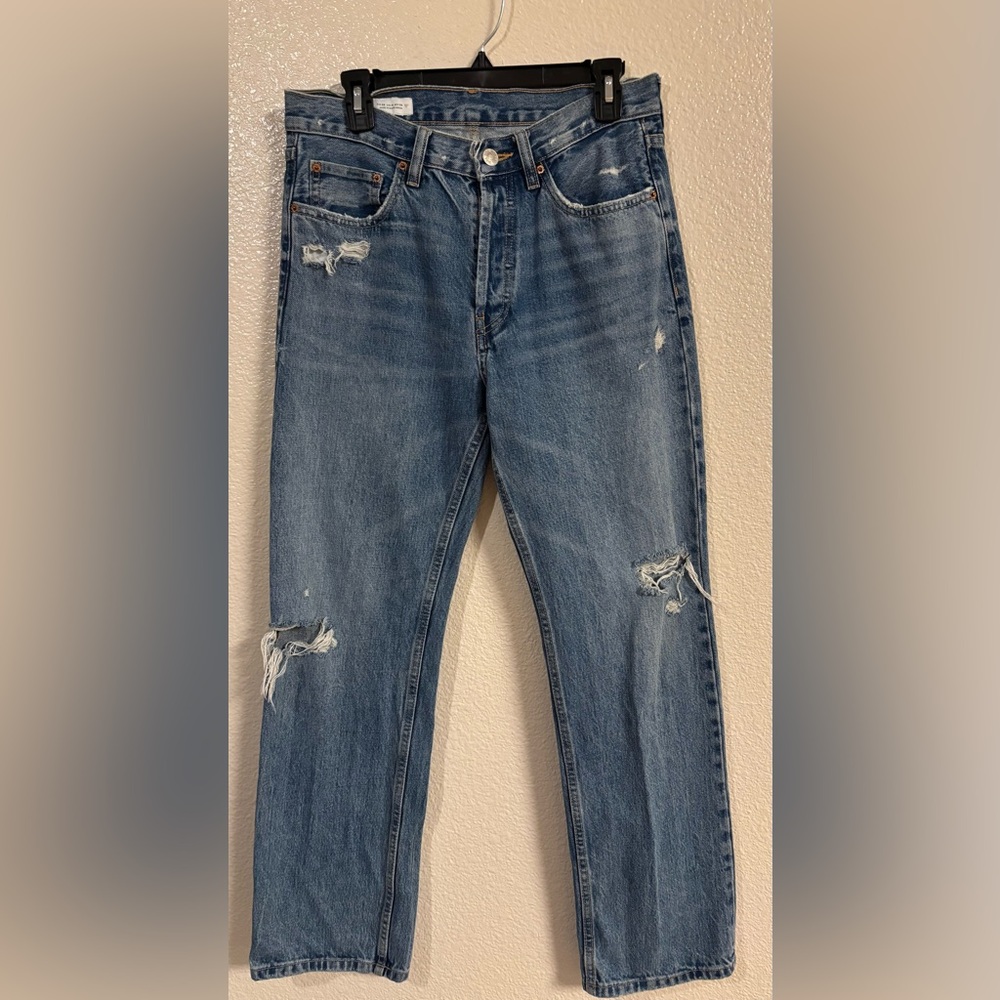 ZARA High Rise Distressed Denim